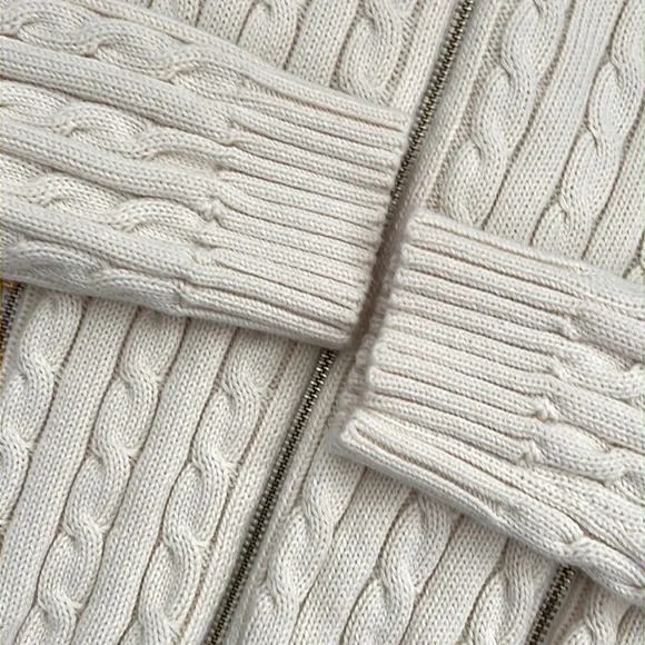 Lauren Ralph Lauren cream women’s zip cardigan size small - Picture 6 of 11